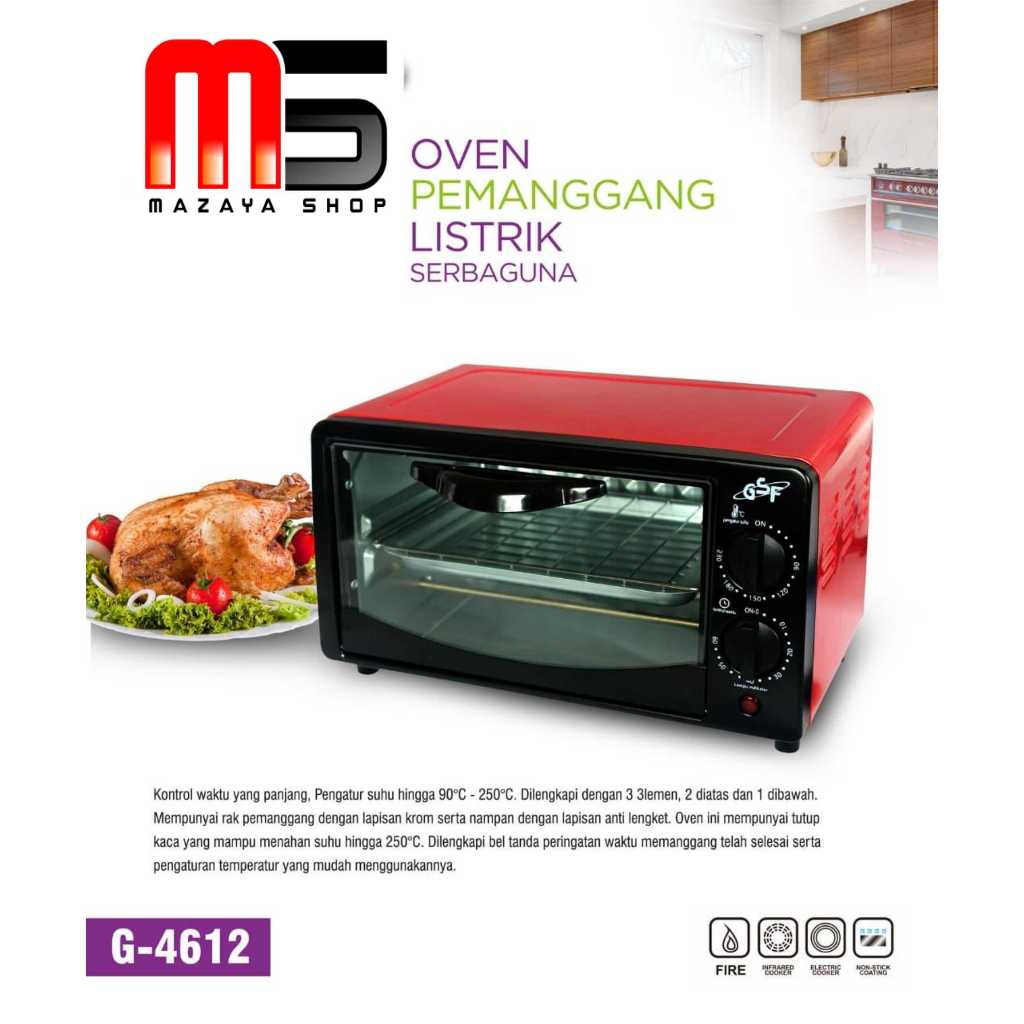 Oven Listrik Gsf G-4612 pemanggang serbaguna.