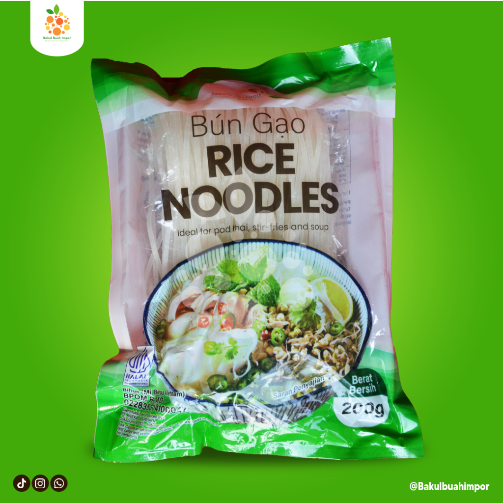 

Rice noodles / Kwetiau Mie Beras Vietnam / Pho soup Bun Gao [200 Gram]