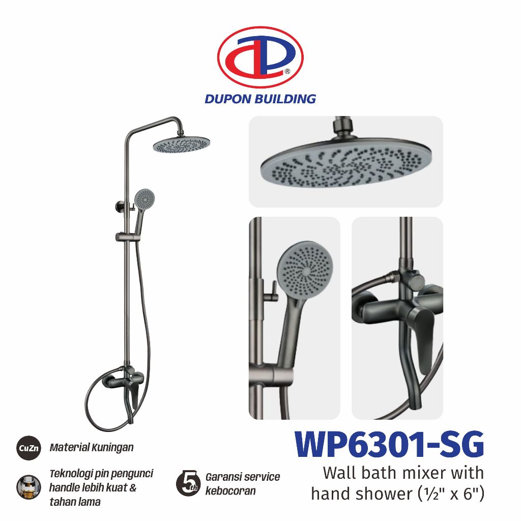 DUPON Rain Shower Set / Shower Column / Shower Tiang Set Panas Dingin Kamar Mandi  WP6301-SG