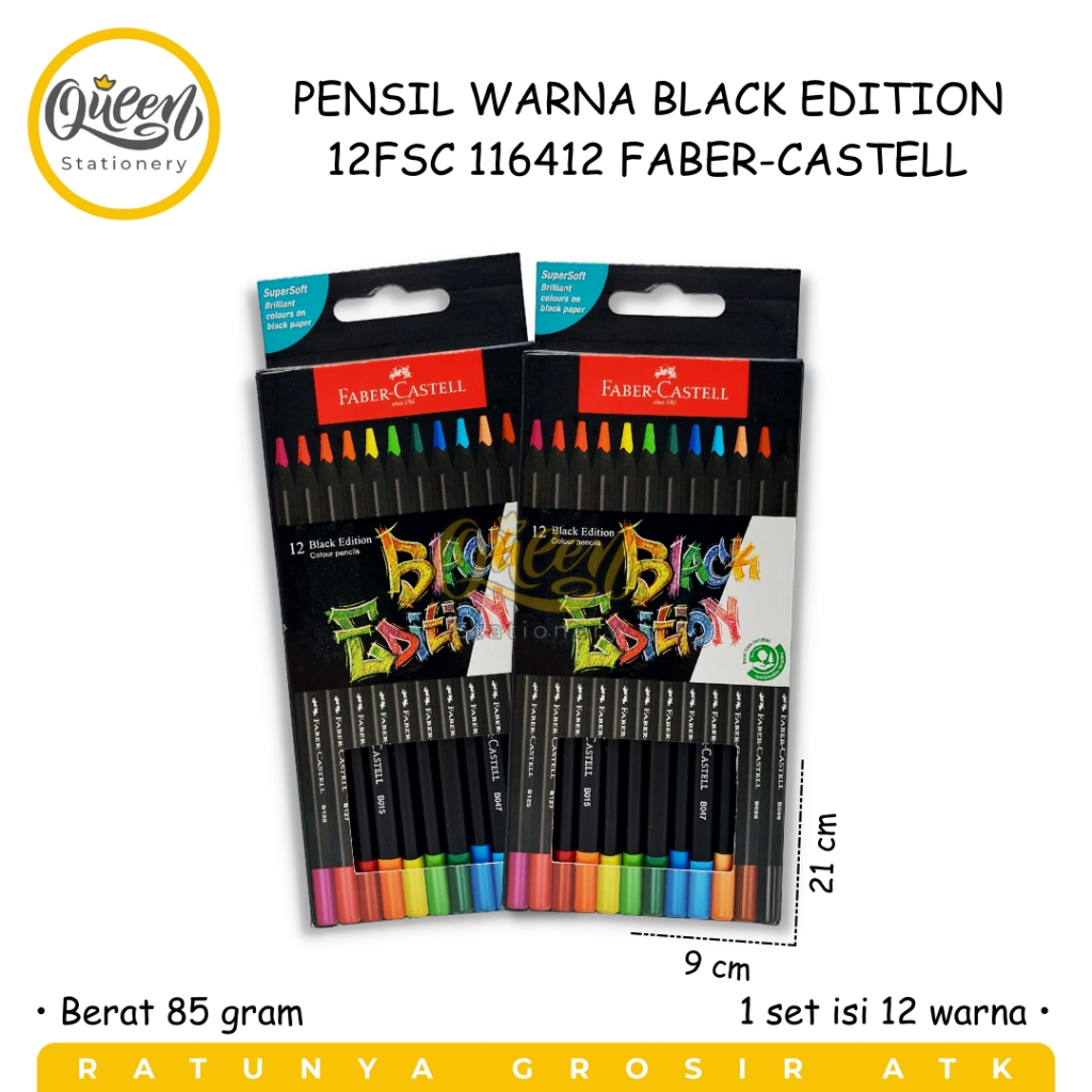 

1 SET PENSIL WARNA BLACK EDITION 12FSC 116412 FABER ALAT MEWARNAI COLOUR PENCIL
