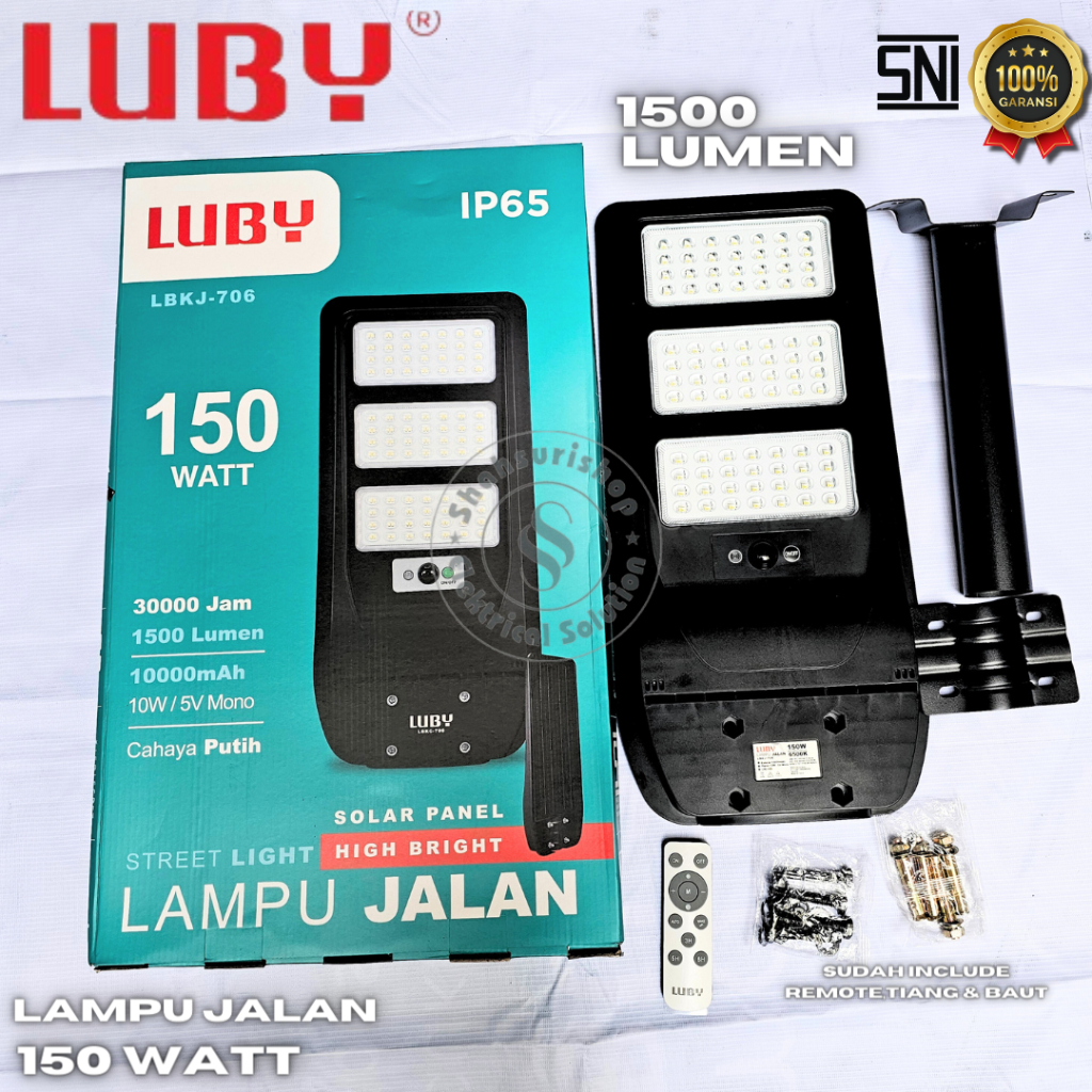 LUBY PJU SOLAR / LAMPU JALAN/ LAMPU SOROT SOLAR LUBY 150W LBKJ