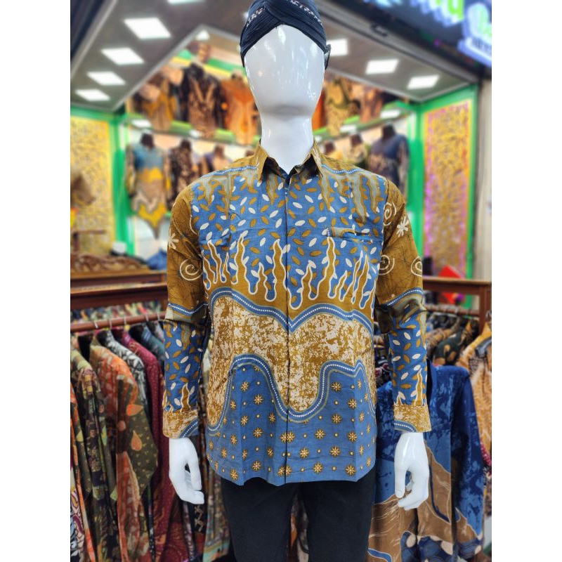 Kemeja batik qistina damar wulan katun lapis furing