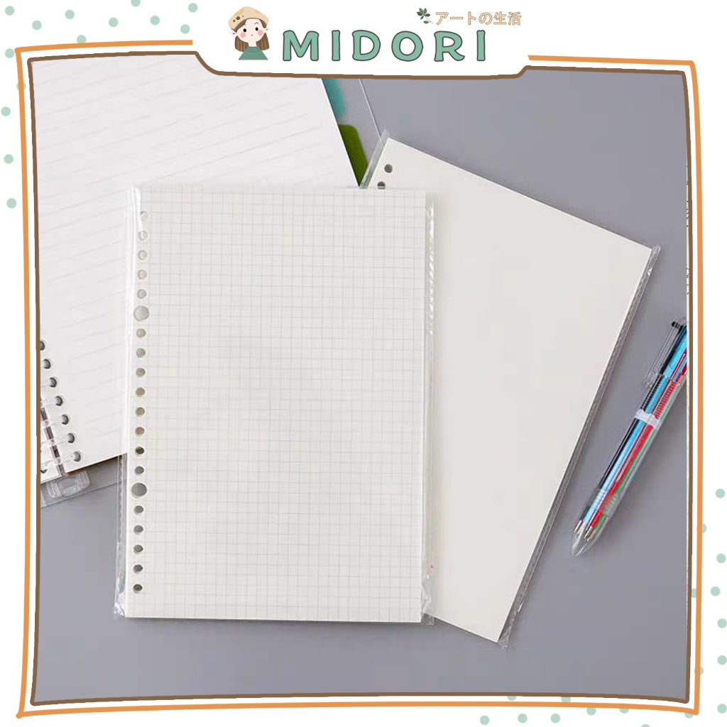 

[MIDORI] Isi Binder A5 20 Lubang Bergaris Refill Binder Kertas Binder - E0050