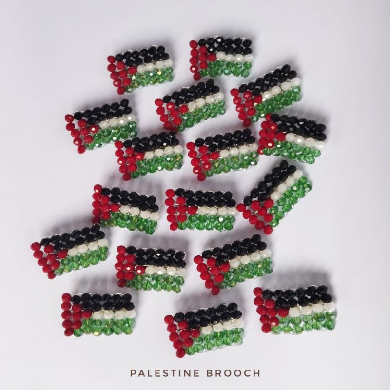 Aksesoris bross Palestine bendera hiasan kerudung dan lainnya