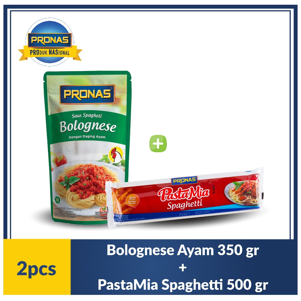 PRONAS Paket Bundling Exclusive Saus Bolognais Daging Ayam 350gr & Pastamia Spaghetti 500gr