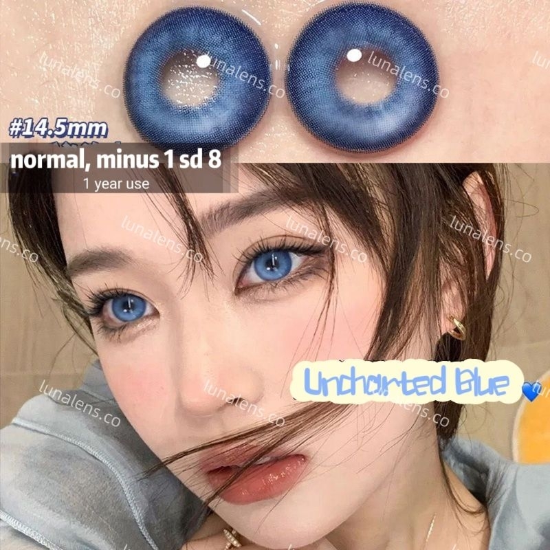 READY (0 sd -8) softlens douyin uncharted blue softlens cosplay biru tua