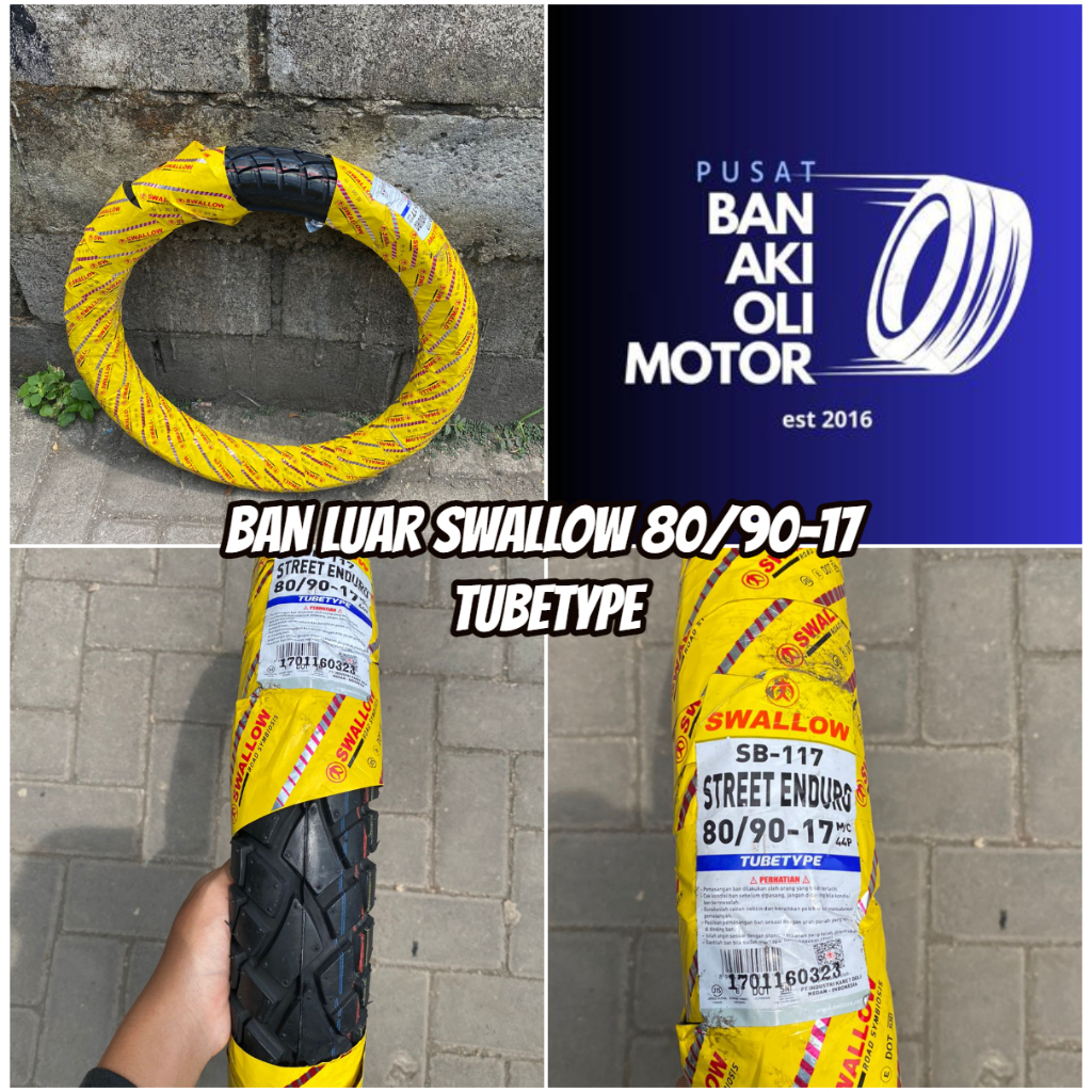 BAN LUAR SWALLOW STREET ENDURO 80/90-17 TUBETYPE || BAN LUAR BEBEK 80/90-17 SWALLOW TUBETYPE