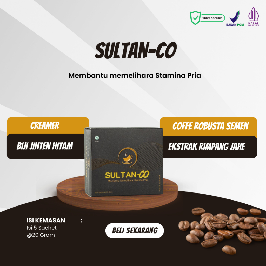 

Kopi Stamina Pria Dewasa Sultan co 100% Asli 1 Pack - 5 Sachet