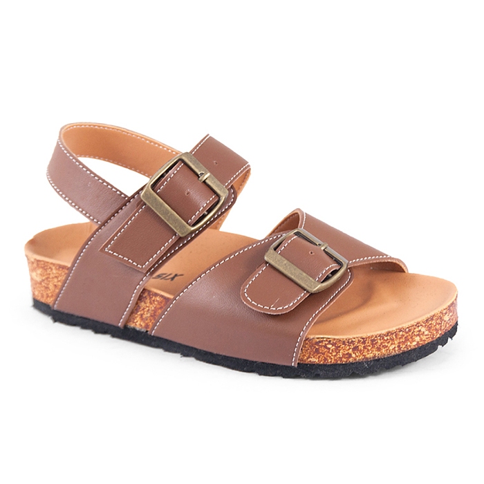 CBR SIX Sandal kasual flat anak perempuan | Sandal angkle strap carvil anak cewek | Coklat BHC 249