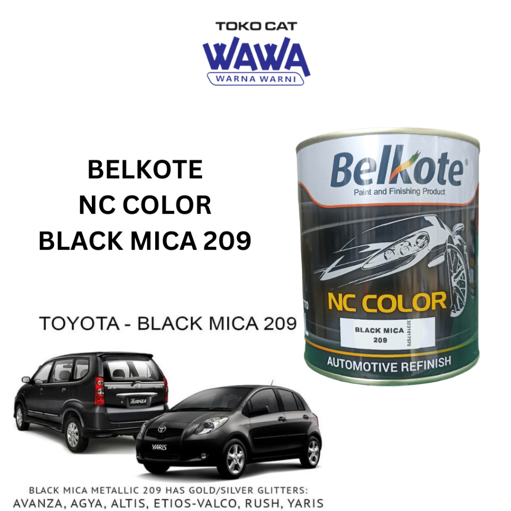 cat duco belkote nc color black mica 209 hitam metallic toyota avanza xenia 1kg
