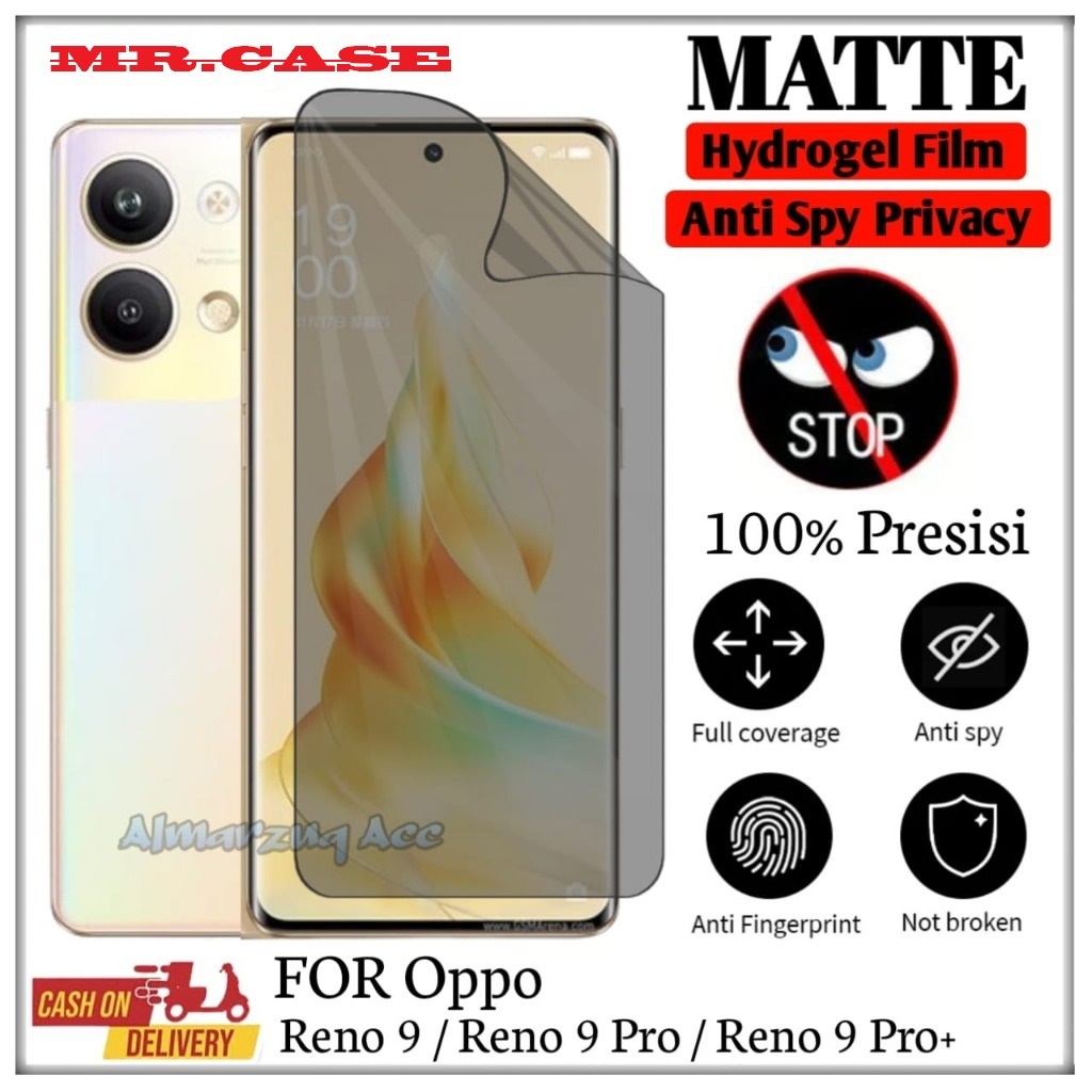 Anti Gores Hydrogel Privacy Matte Oppo Reno9 / Reno9 Pro / Reno9 Pro+ Screen Protector
