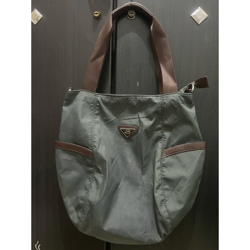 Preloved Tote Nylon mix kulit