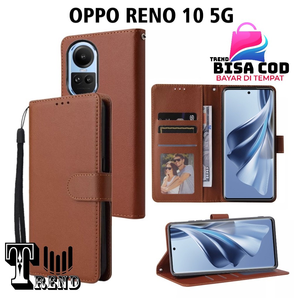 LEATHER CASE FLIP OPPO RENO 10- FLIP CASE KULIT UNTUK OPPO RENO 10
