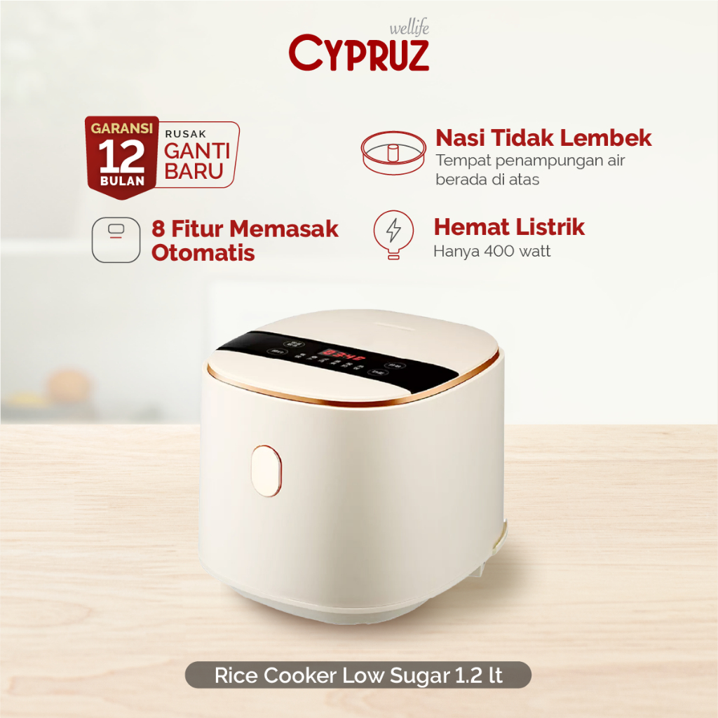 Cypruz Low Sugar Rice Cooker 1200 Liter