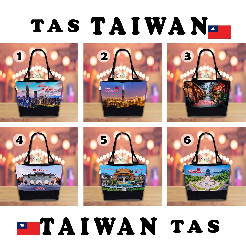 Tote bag tema TAIWAN tas oleh oleh TAIWAN