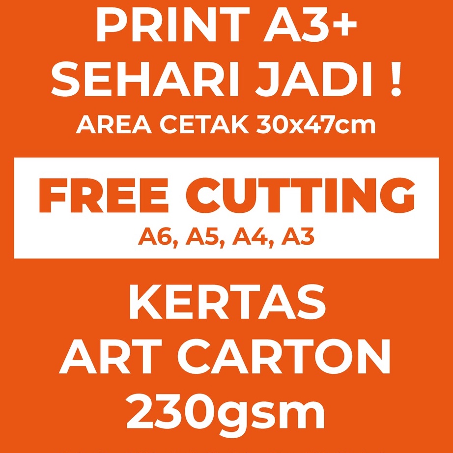 

CETAK DITAL PRINT A3 ART CARTON 23gsm