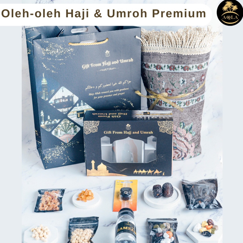 

VIRAL Oleh oleh Umroh dan Haji Premium Paket Oleh oleh Umroh dan Haji Sajadah Paperbag Kurma Ajwa Air zam zam asli 1