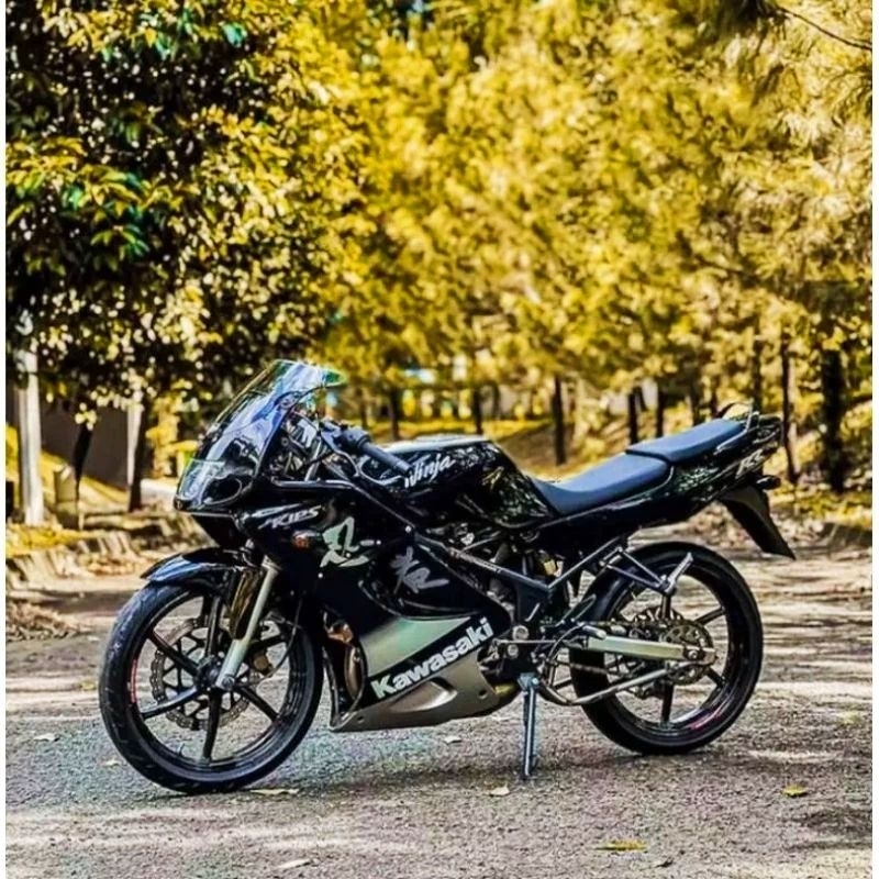 Striping lis sticker standar ORI Kawasaki ninja rr 2010 hitam silver stiker ninja RR hitam 2010