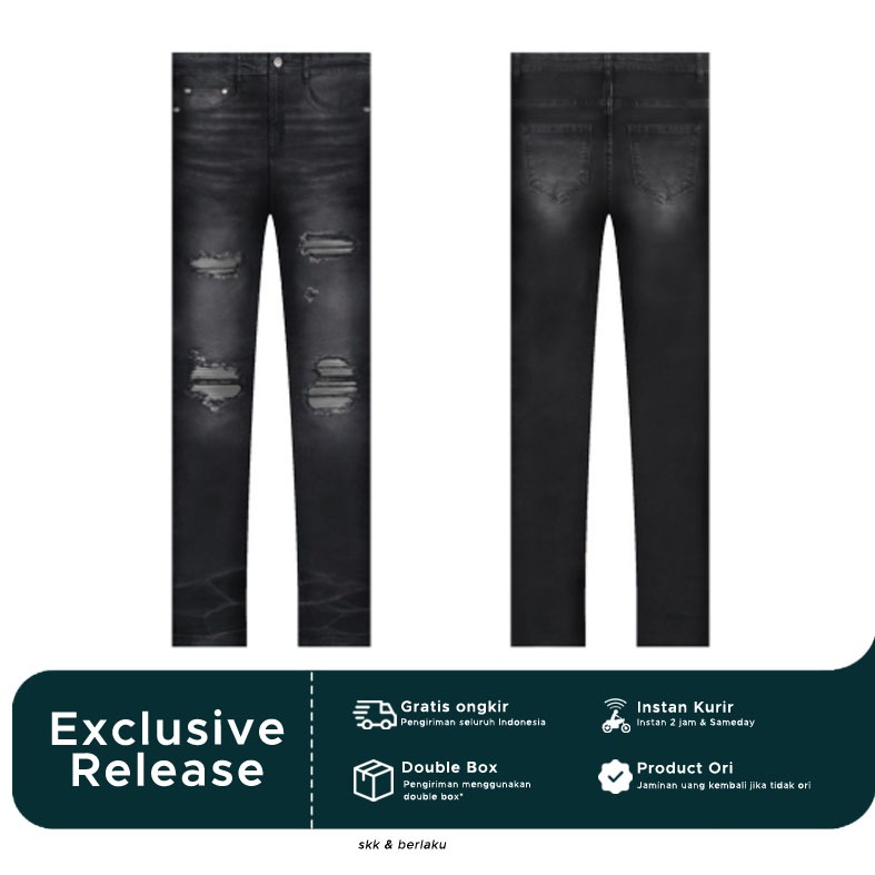 RUCAS Drak Grey Caviar Leather Jeans