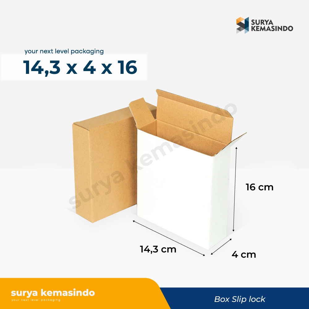 Box 14x4x16 cm (Shorush) Kardus/Kardusmini/Karduskecil/Boxkecil/Karton/Kartonmini/Kemasan/Hampers/Gift/sliplock/tinggi16