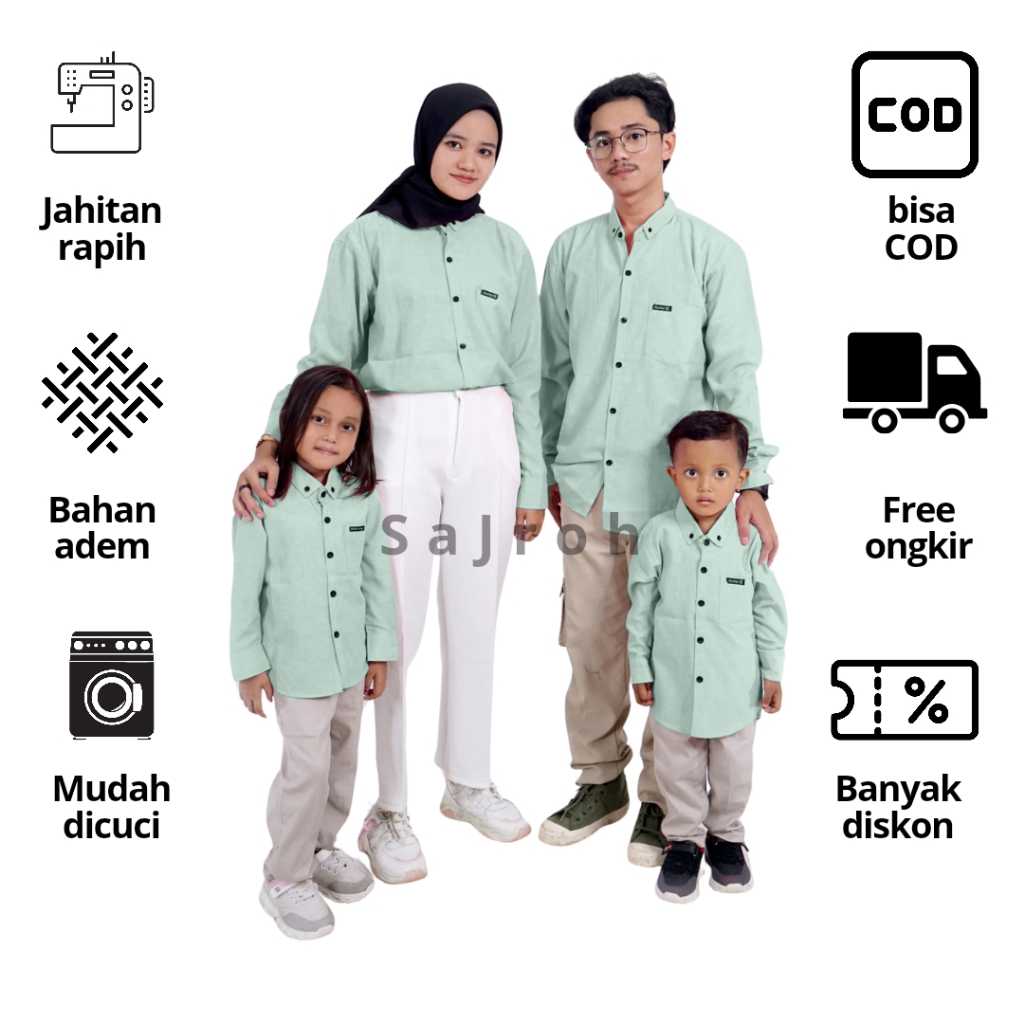 Kemeja Polos Pria Lengan Panjang Sage Green | Hem Kemeja Polos Panjang Dark Green | Kemeja Anak, Dew