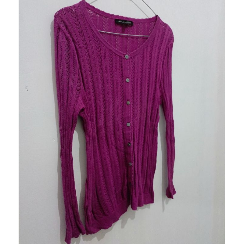 PRELOVED CARDIGAN PRESBODY MAGENTA NO GREMET