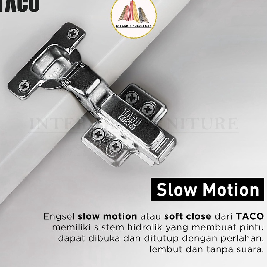 Hemat Besar Senang Selamanya Engsel Lemari Engsel Sendok 35 MM Slow Motion Taco ET1 Hydraulic Hinge