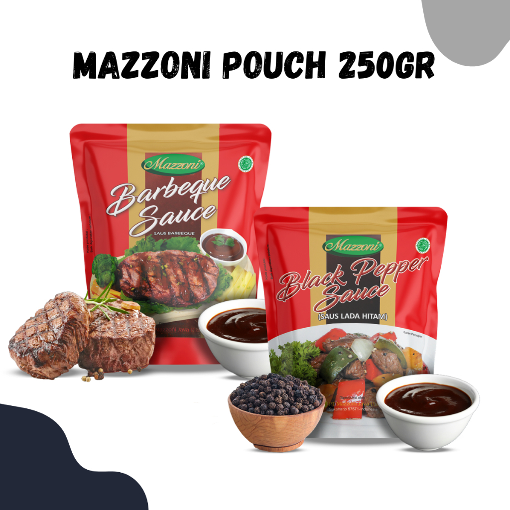 

Mazzoni Saus Blackpepper Barbeque 250 gram Saos Lada Hitam BBQ Bakar Jepang Korea