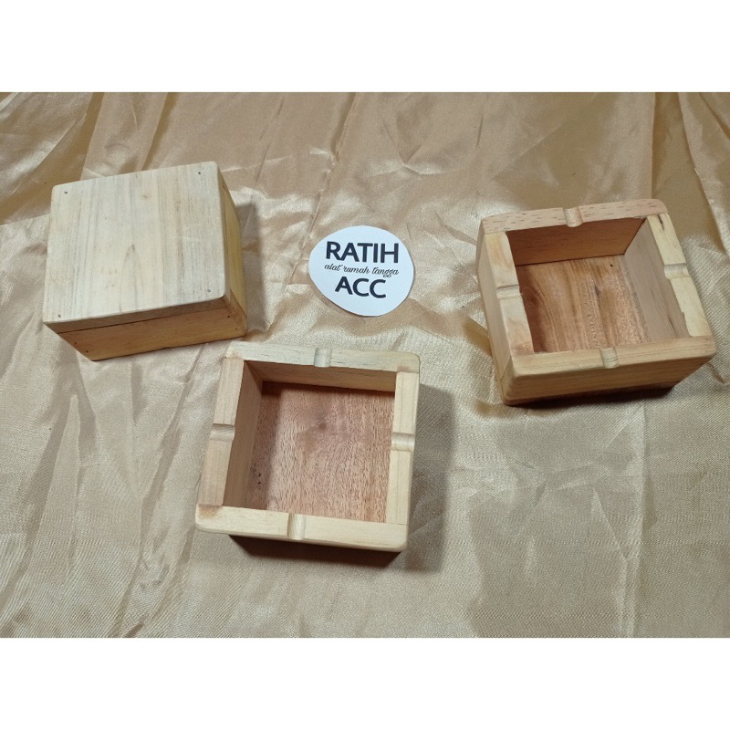 ASBAK KOTAK KAYU TEMPAT ABU PUNTUNG ROKOK