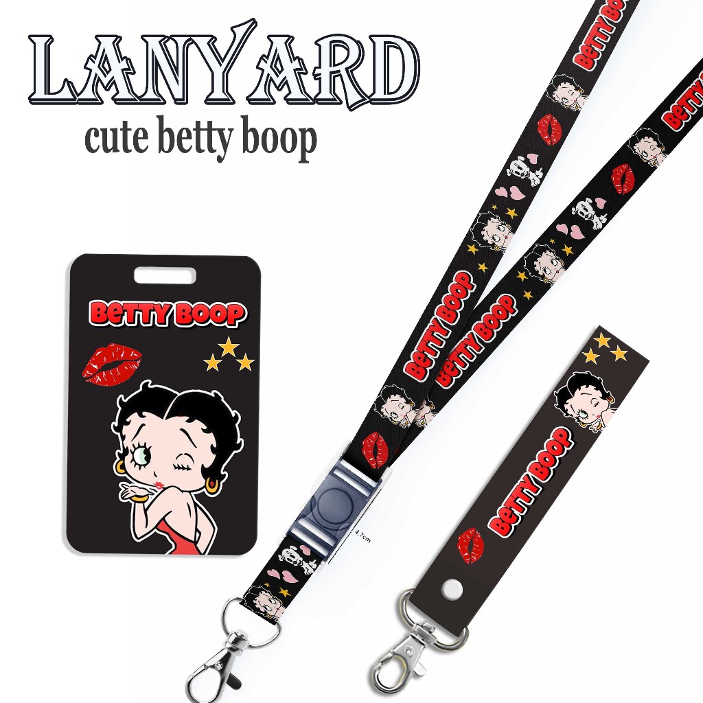 

STRAP LANYARD CARD HOLDER Cute Betty Boop Cute Betty BooGantungan Kunci, Handphone, ID Card