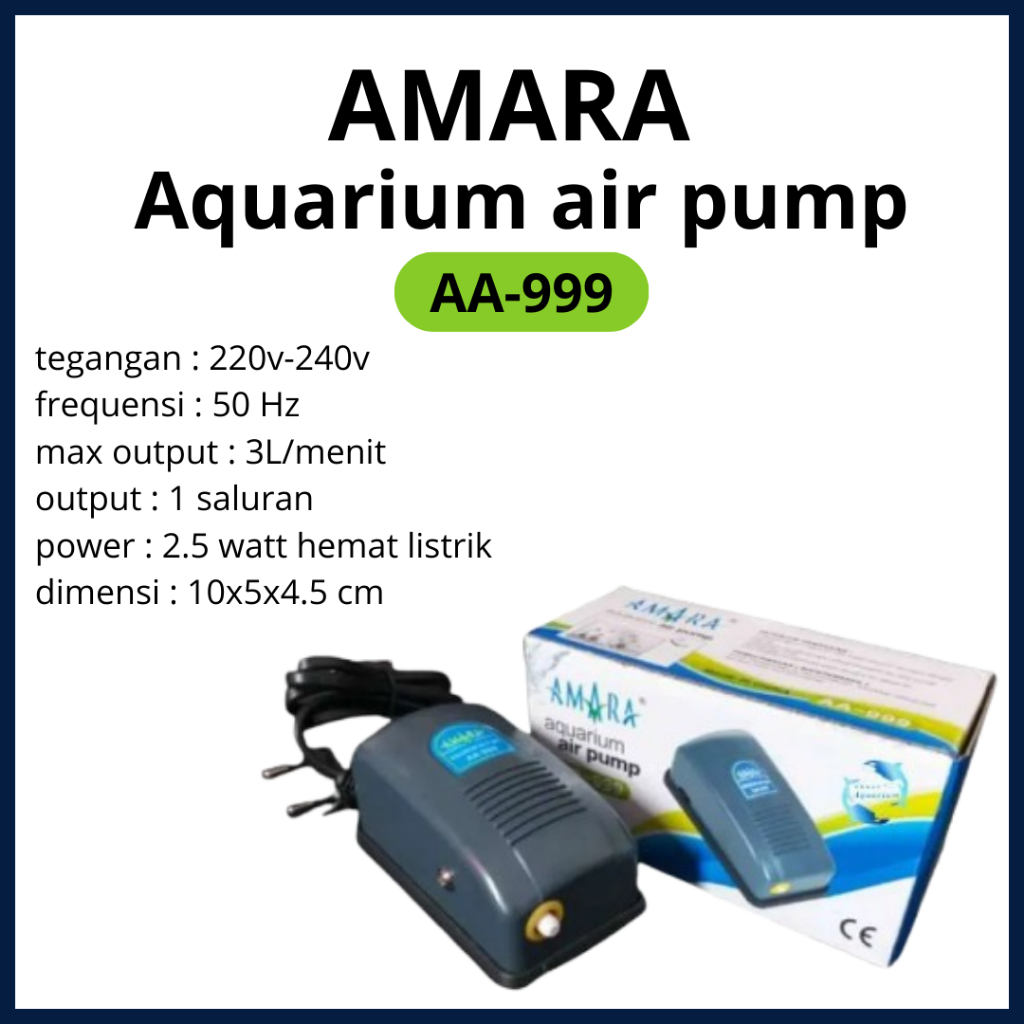 Aerator gelembung udara amara AA-999 air pump aquarium.