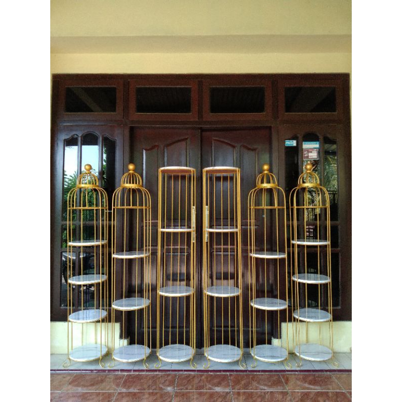 Rak sangkar burung/Rak besi serbaguna model sangkar burung