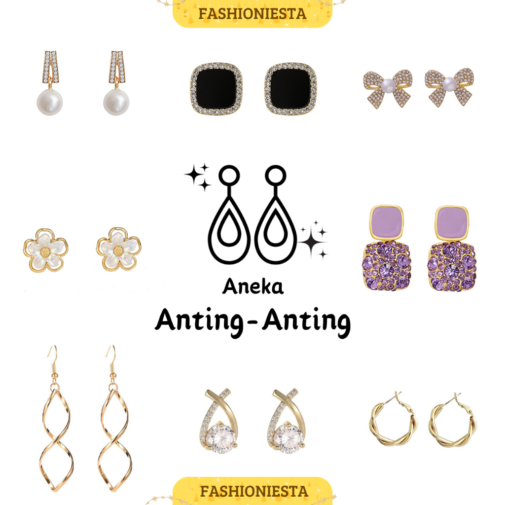 [MULTIVARIASI] Anting Tusuk Korea Premium S925 Anti Karat Aneka Motif Bunga Pita Mutiara Fashion Ele