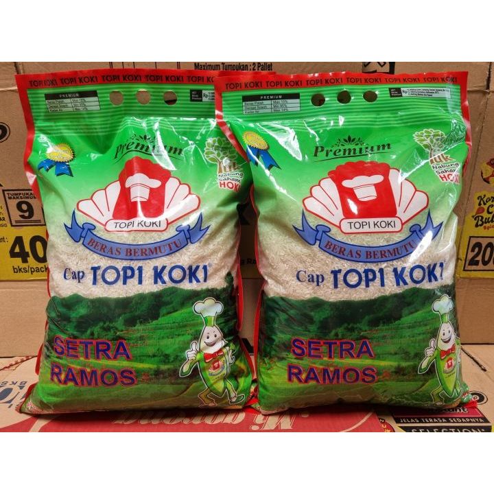 

Dils Shop Beras topi koki setra ramos 5 Kg