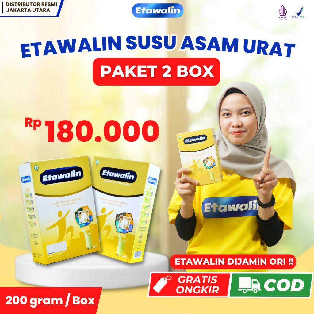 

Susu Etawalin Paket 2 BOX Susu Kambing Etawa Bantu Masalah Asam Urat Tingkatkan Kepadatan & Kesehatan Tulang Sendi Susu Anti Pengapuran Sendi Rematik Reumatik Susu Mengatasi Nyeri Sendi Dan Tulang Halal BPOM Bisa COD