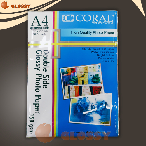 

Kertas CORAL Double Side Glossy Photo Paper 150 gsm