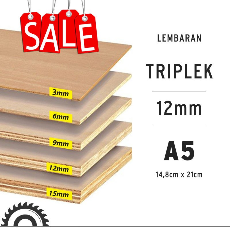 Triplek A5 / Ukuran Tebal 12 MM / lembaran / custom