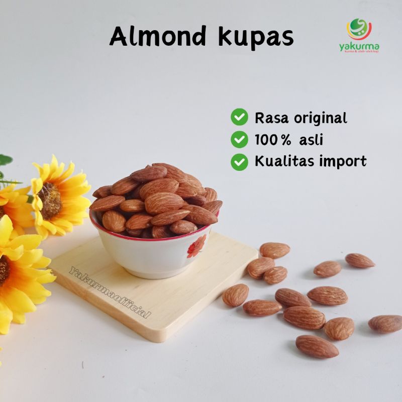 

Kacang almond kupas original premium