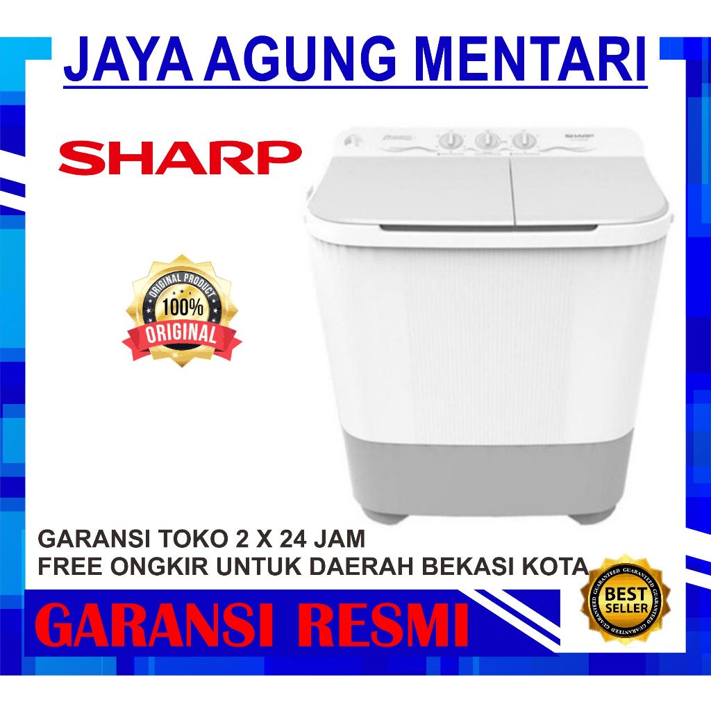 MESIN CUCI SHARP EST 70 MW SHARP 2 TABUNG 6.5KG 70MW