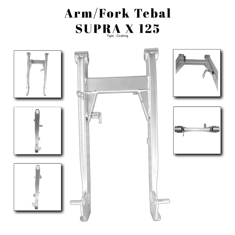 Swin Arm Fork Arem Tebal Supra X125 fit lama silver semi crome model ori
