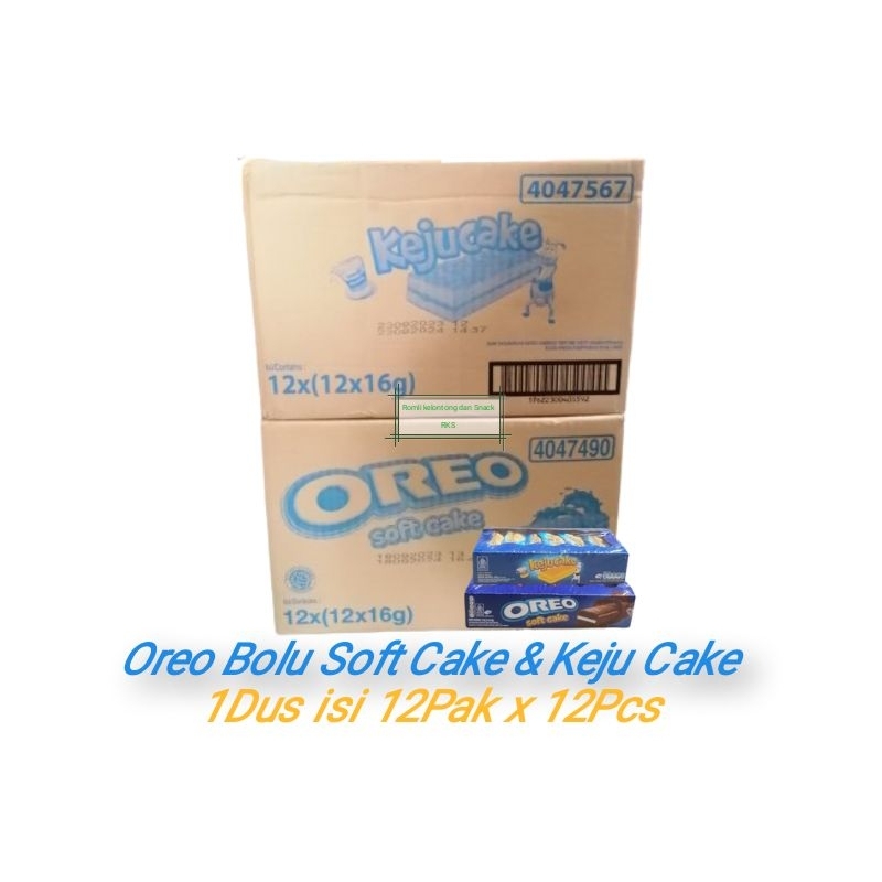 

Oreo Bolu Soft Cake / Keju Cake 1 Dus / Karton isi 12 Pak x 12 Pcs