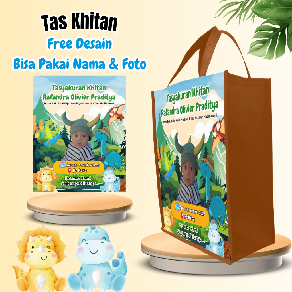 

25 Pcs Tas Ulang Tahun Anak Free Undangan Custom Foto Nama Goodie Bag