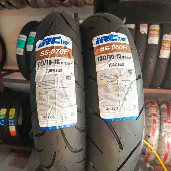 Ban luar 1 SET IRC ukuran 130/70-13 & 110/70-13 tubeless untuk ban motor nmax depan belakang