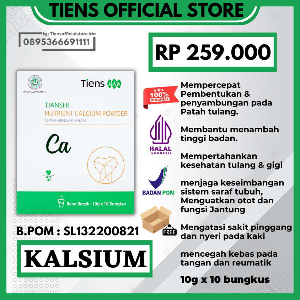 

Tiens Susu Tinggi Kalsium Mempercepat Penyambungan Patah Tulang Mengatasi Kekuarangan Kalsium Osteoporosis dan menambah Tinggi Badan NHCP Nutrient Hight Calcium Powder .