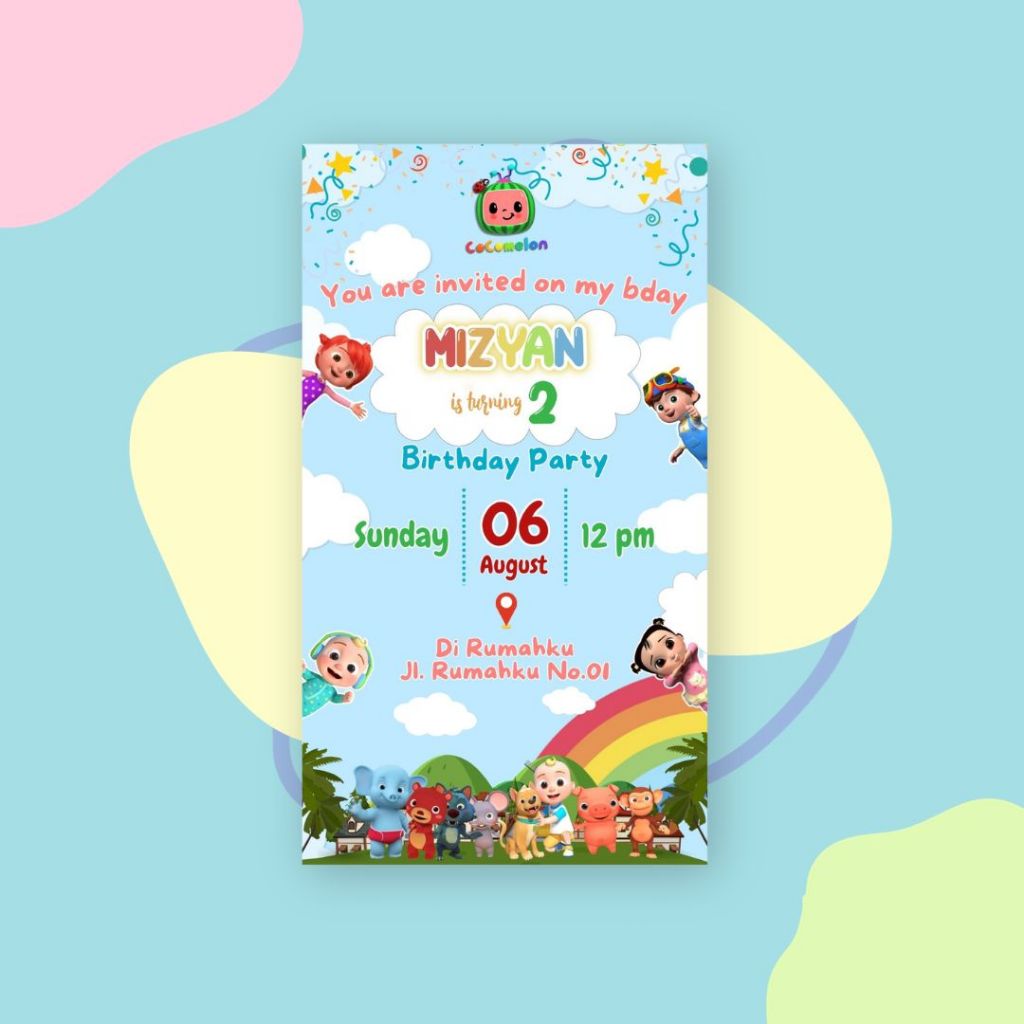 Undangan Ulang Tahun Anak Cocomelon