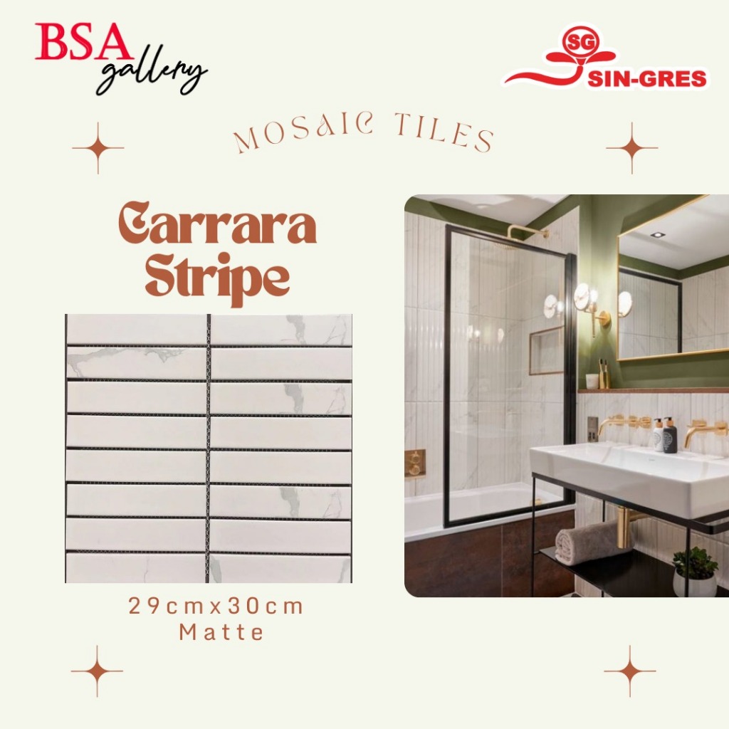 MOSAIC TILE KERAMIK PERSEGI PANJANG / MOZAIK LANTAI DINDING DAPUR