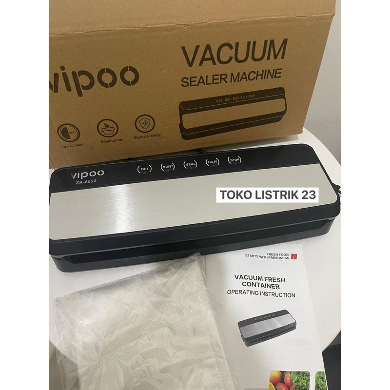 alat vacuum sealer makanan / mesin press plastik vacum vipoo