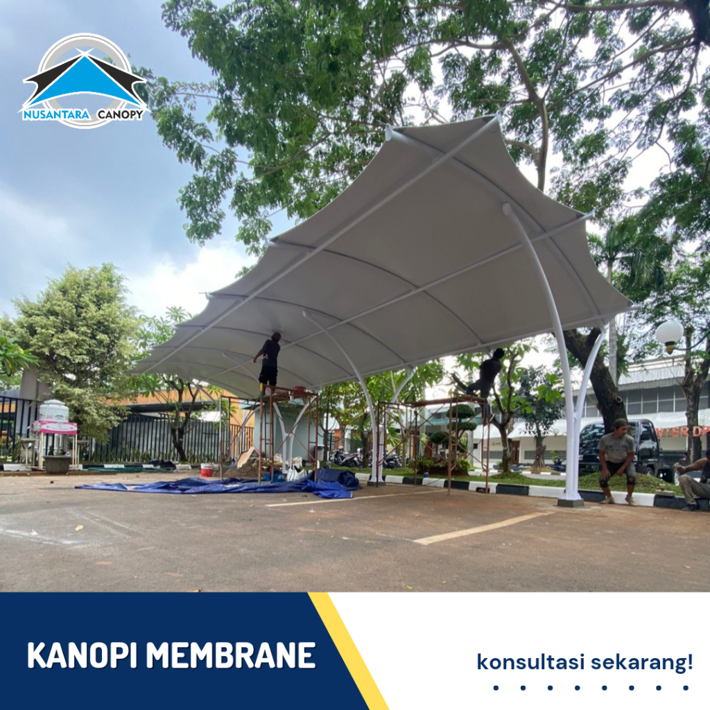 Kanopi atap membran bergaransi - tenda membrane tempat parkir jakarta