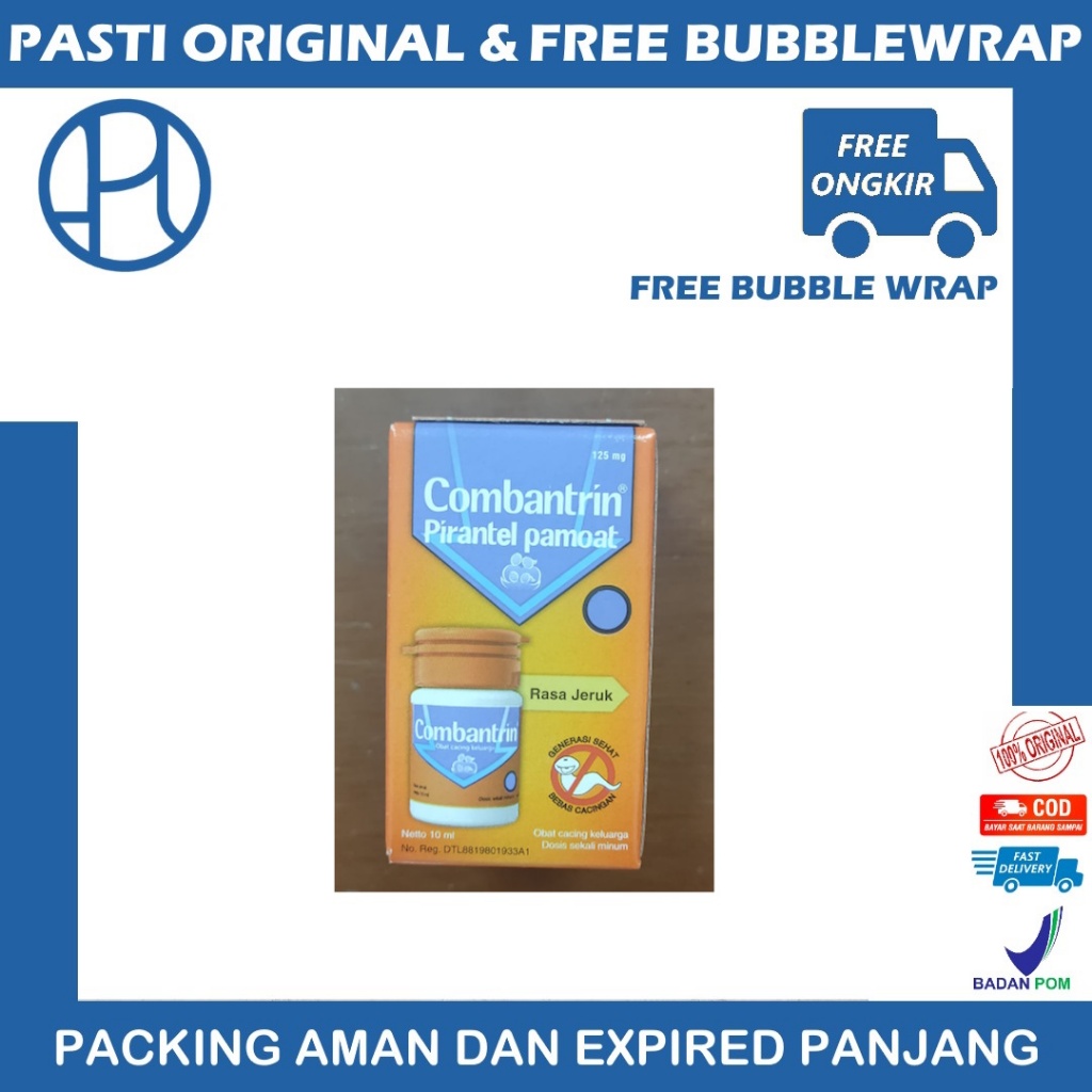 COMBANTRIN SIRUP RASA JERUK 10 ML OBAT CACING ANAK PIRANTEL PAMOAT PYRANTEL PAMOATE KREMI PITA