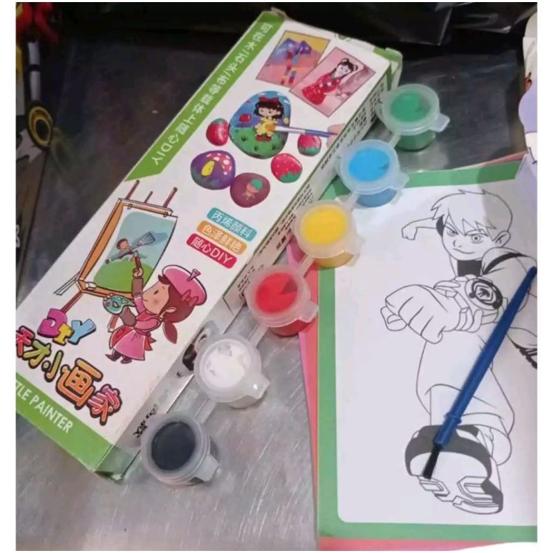 

Set mewarnai Cat Air Kuas Lukis Paket Mewarnai Anak
